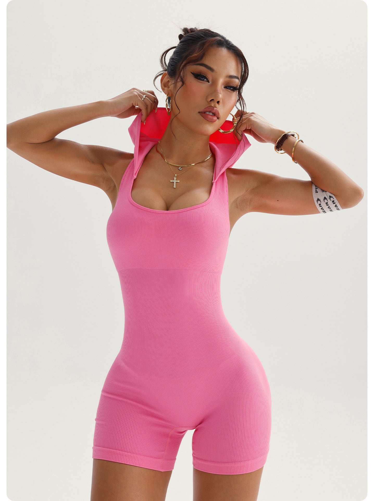 Bae Sleeveless Hooded Onesie